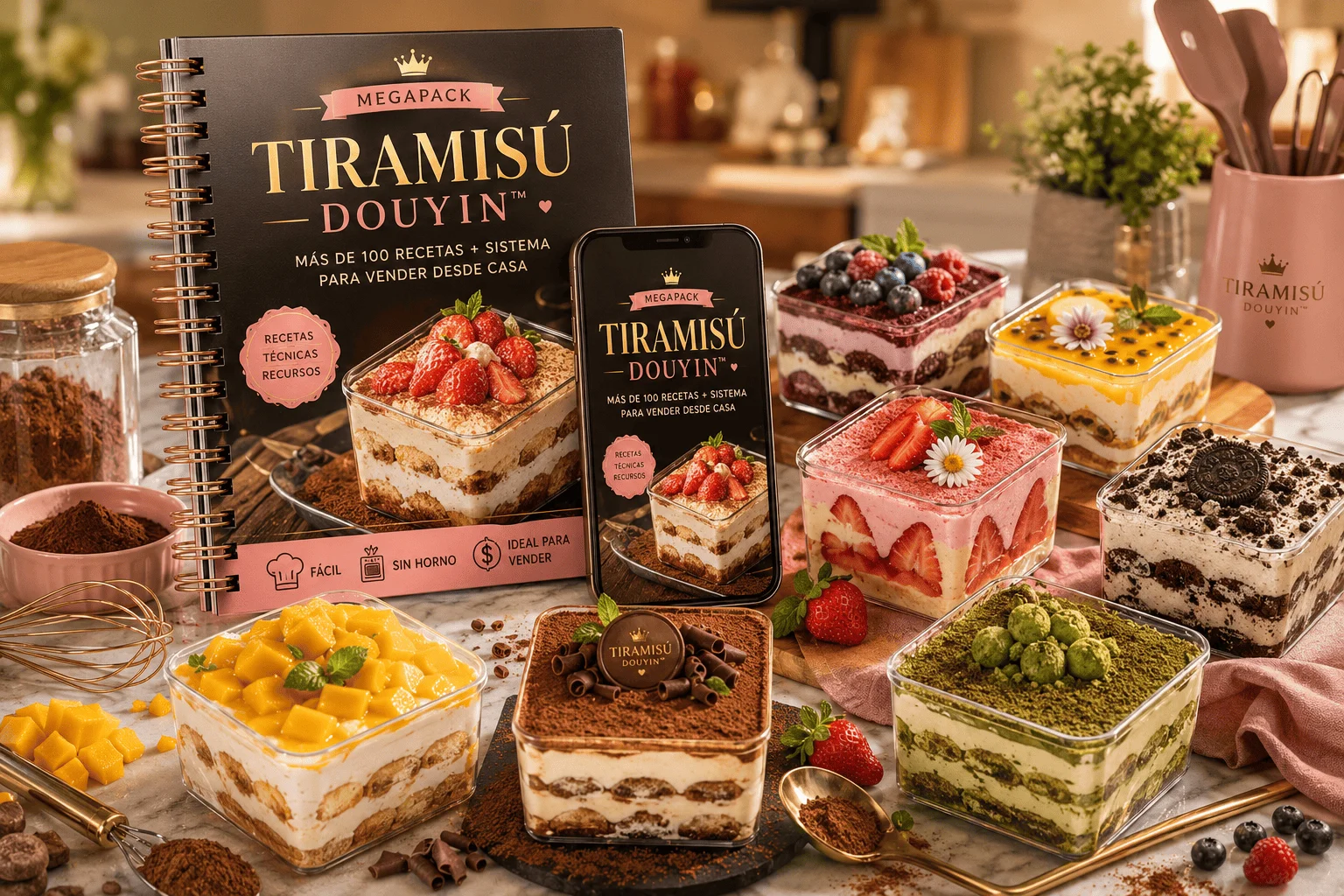MegaPack Tiramisú Douyin — recetario y tiramisús